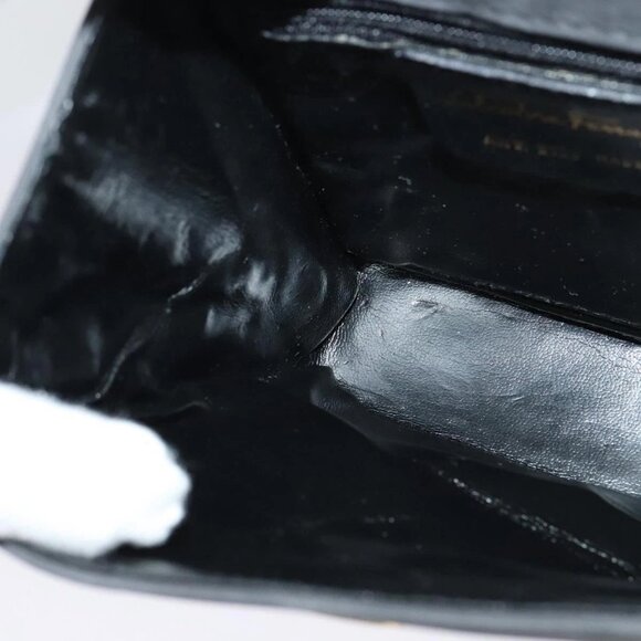 Salvatore Ferragamo Shoulder Bag Suede Gray Auth - Picture 12 of 16